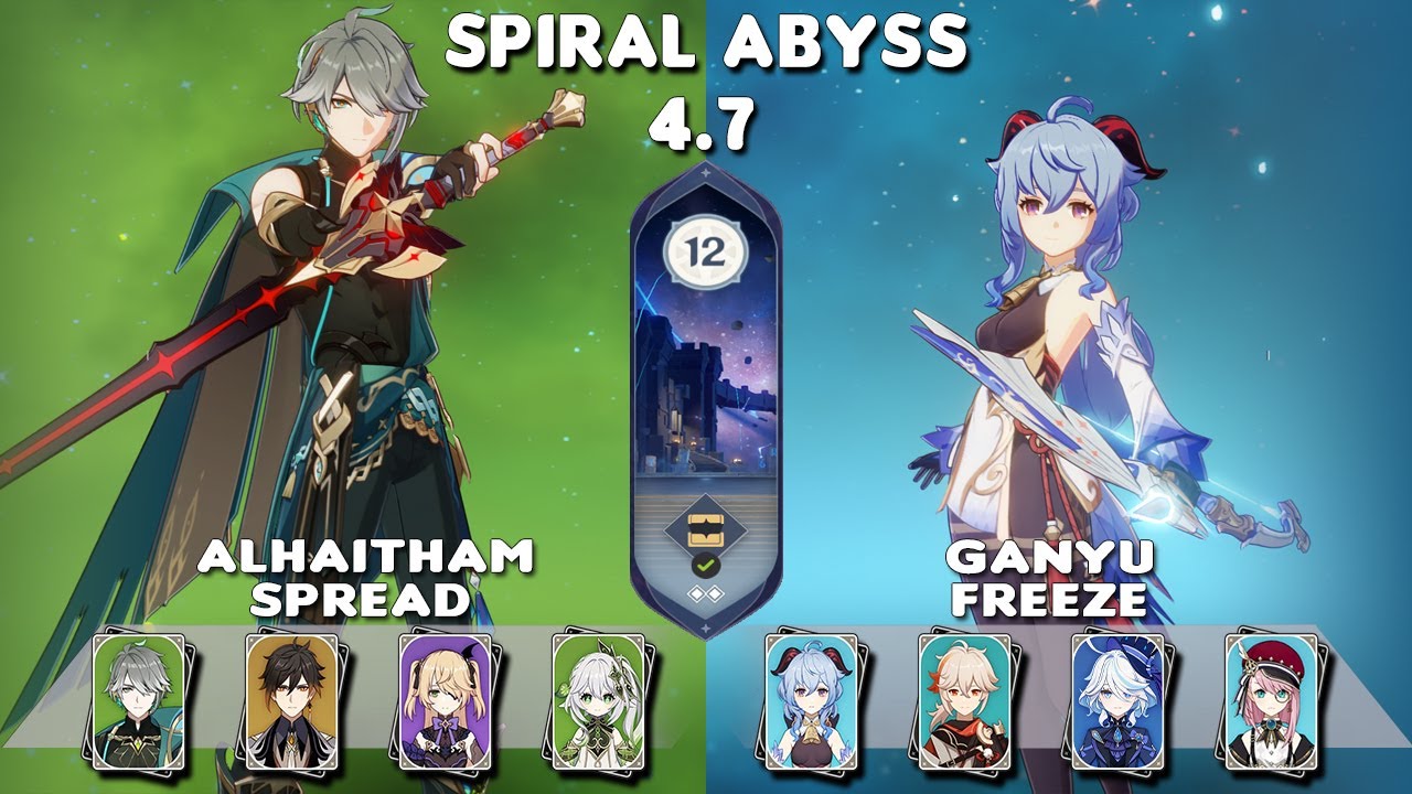 Spiral Abyss 4.7 | C0 Alhaitham Spread & C0 Ganyu Freeze | Floor 12-9⭐| Genshin Impact