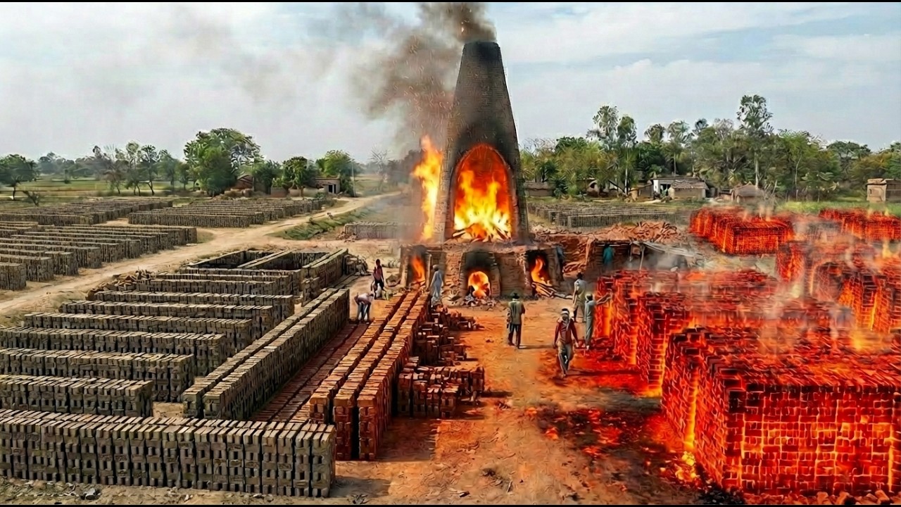 Inside Clay Brick Kiln Factory | Bricks Making Process