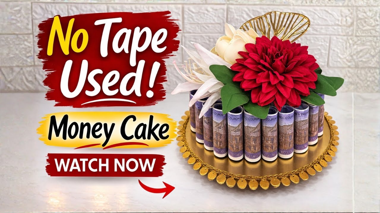 Shagun money packing tutorial | DIY No tape money packing | currency packing 