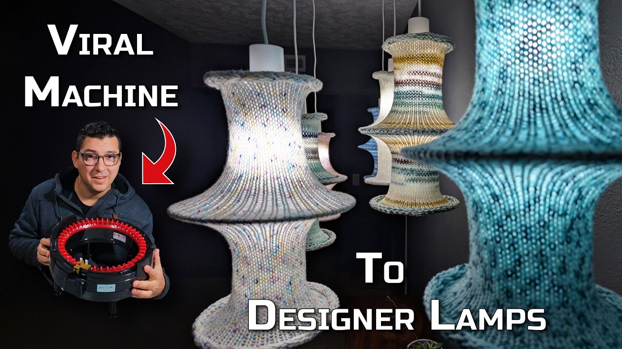 DIY Designer Knitted Lamp - Addi Circular Knitting Machine