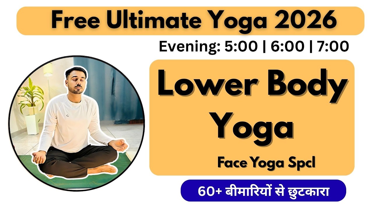 🔴 Free Live Yoga Live -Lower Body & Face Yoga  | 6 Feb- Eve - Subhash Yogakro Live