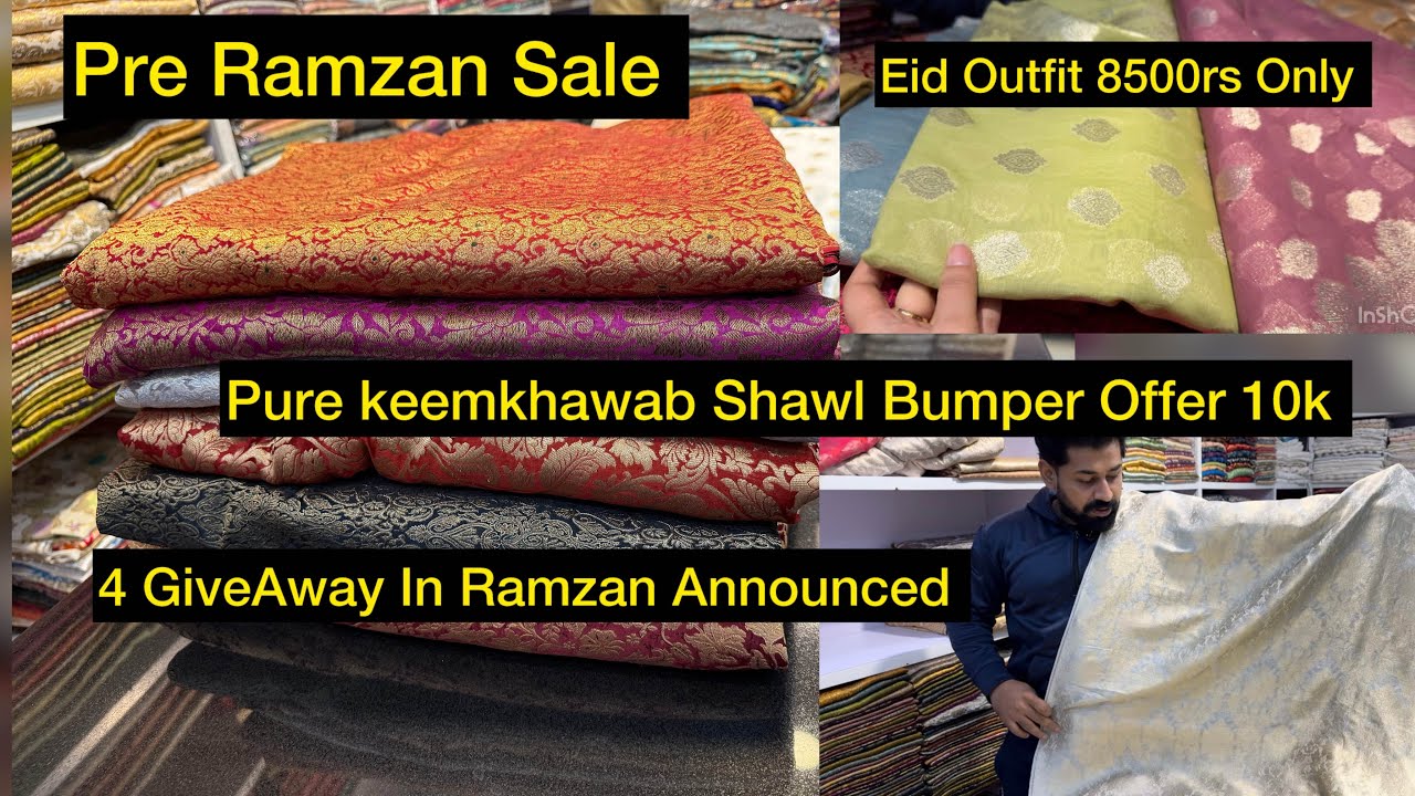 Pure cotton Organza Suit 8500Only || Banarsi Fabric For Eid || Blast Sale On Kheemkhawab Shawls 