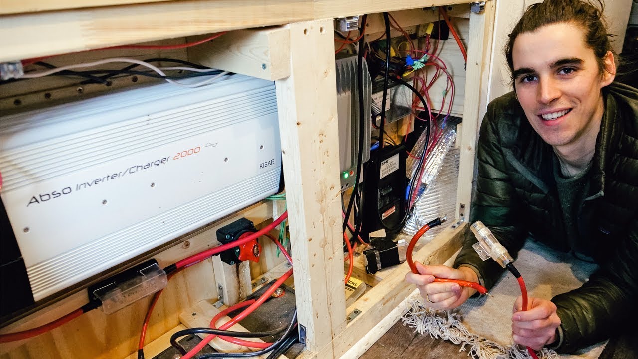 DIY Campervan Electrical System Explained | Battery Bank, Wire Gauge, Inverter & Solar
