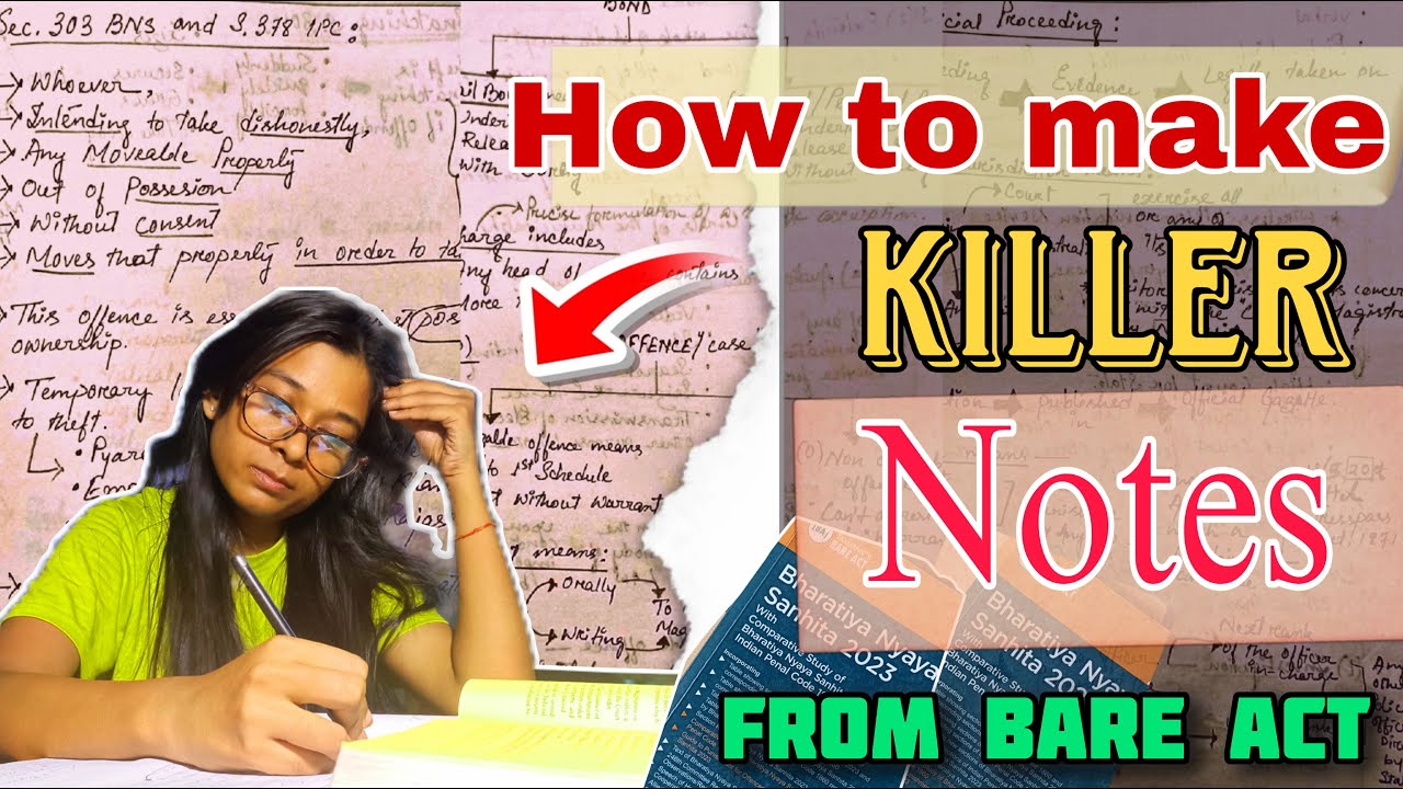 Best way to make NOTES from BARE ACT📚CORRECT way ✅#studytips #studyadvice #judiciaryaspirants