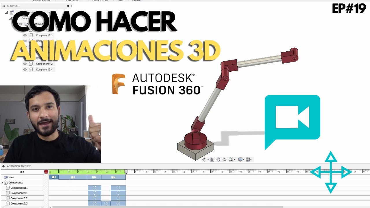 Como hacer una Animacion y Video en Fusion 360? 🎥🎬 | Tutorial Fusion 360 Ep#19