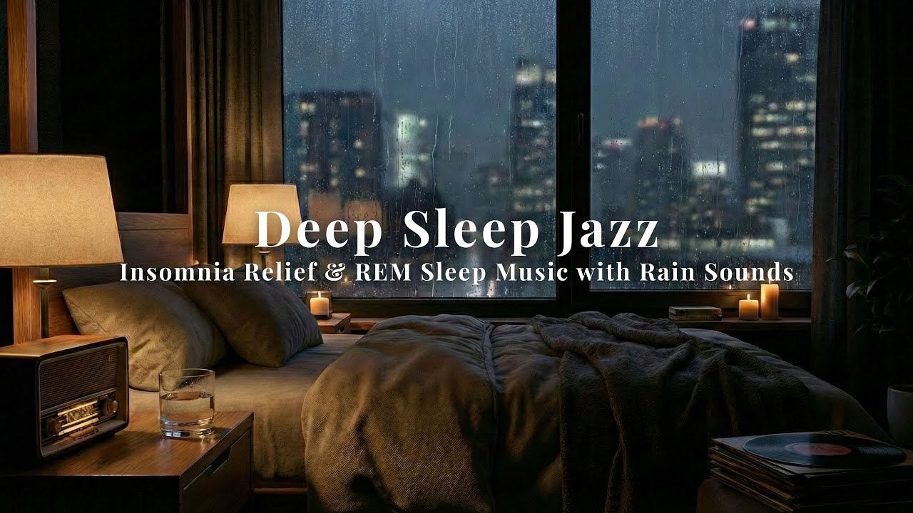 Deep Sleep Jazz - Insomnia Relief & REM Sleep Music with Rain Sounds