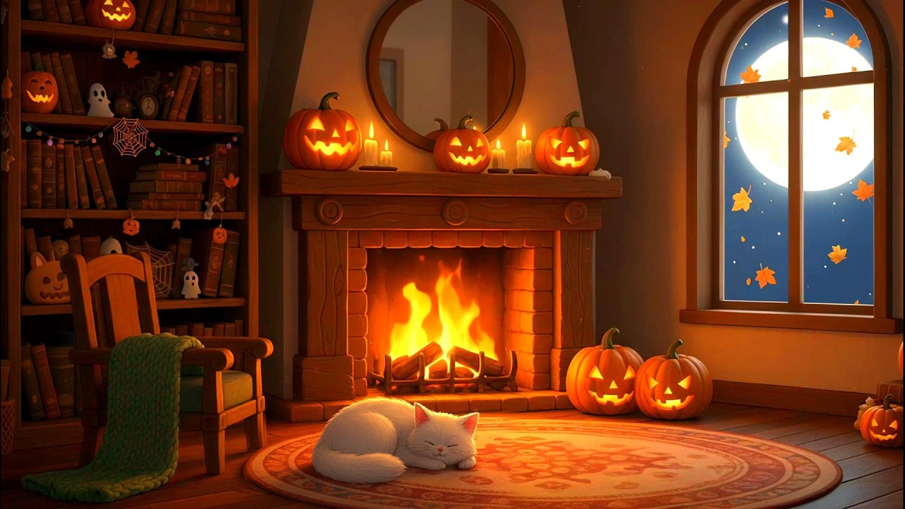 Rainy Night Fireplace Ambience in 4K ☔🔥 Cozy Cabin Lofi Music for Relaxing, Reading & Sleep