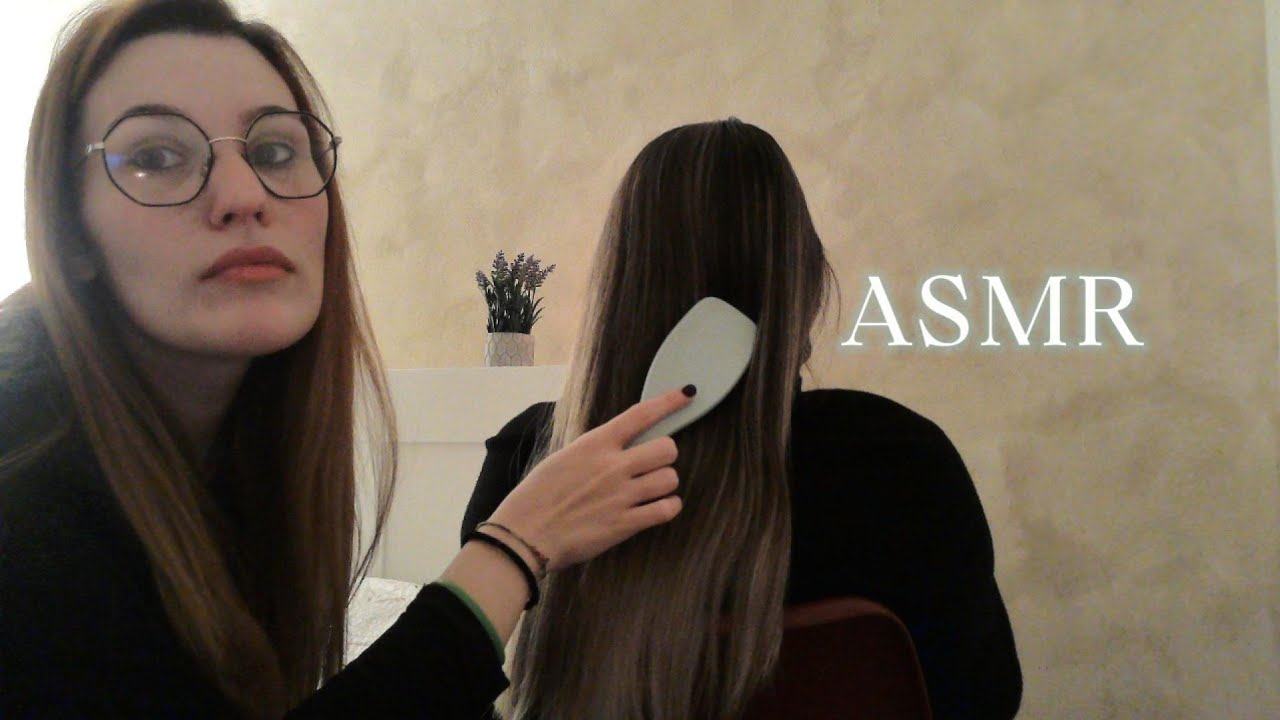 ASMR - Hair brushing, neck and back scratching