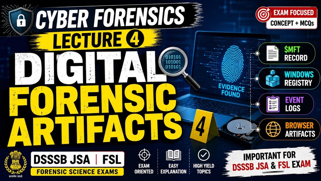 Cyber Forensics Lecture 4 | Digital Forensic Artifacts | DSSSB JSA & FSL | Cyber Forensics