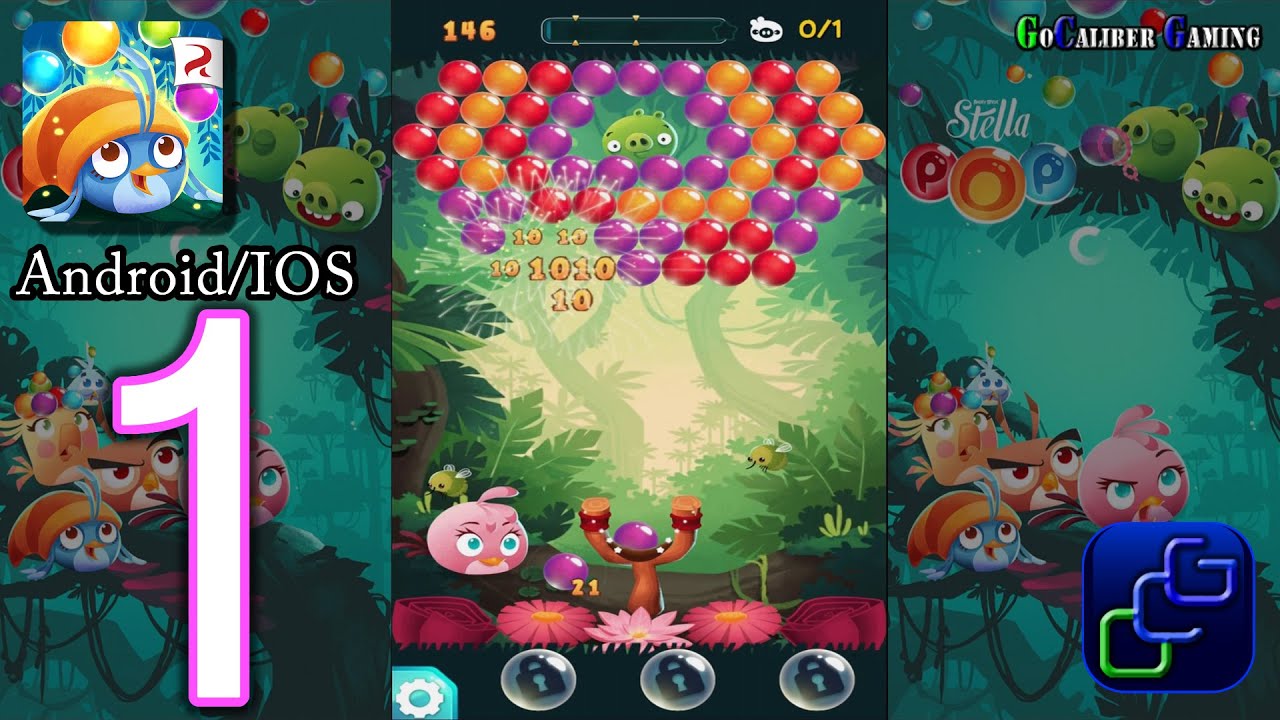 ANGRY BIRDS Stella POP Android iOS Walkthrough - Gameplay Part 1 - Area 1: Levels 1-5