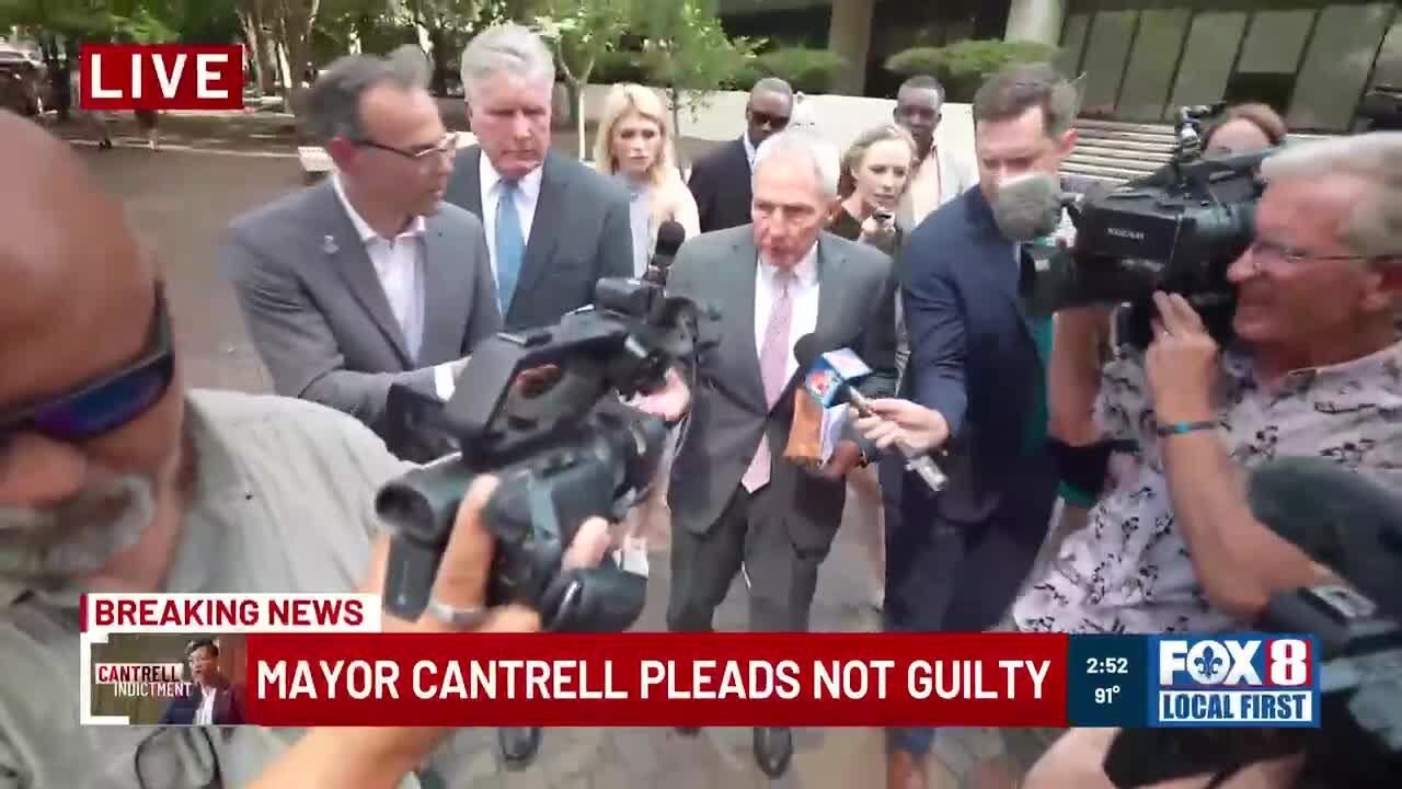 Mayor LaToya Cantrell's attorney Eddie Castaing leaves federal court after her 'not guilty' plea