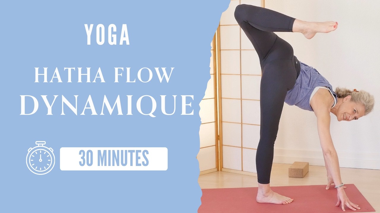 🧘 Cours de yoga dynamique pour réveiller tout votre corps, avec ancrage, joie et mouvements fluides.