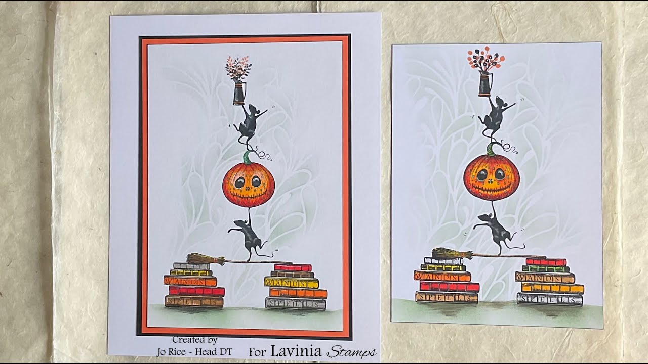 Playful Pumpkin and Cheeky Mice Tower by Jo Rice #laviniastamps #halloween