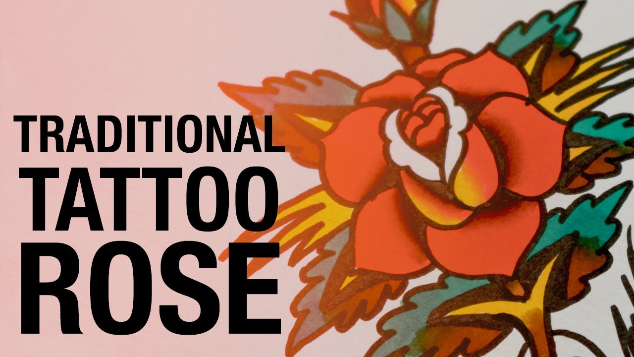 Spitshading a traditional tattoo rose | Traditional Tattoo Flash