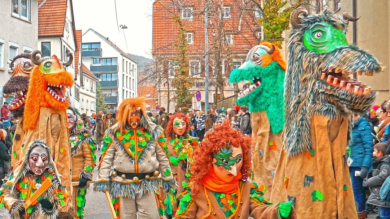 Germany carnival in Pfullingen. Fasching. Gruppen Franken, Berkheim, Reutlingen +Liste unten.