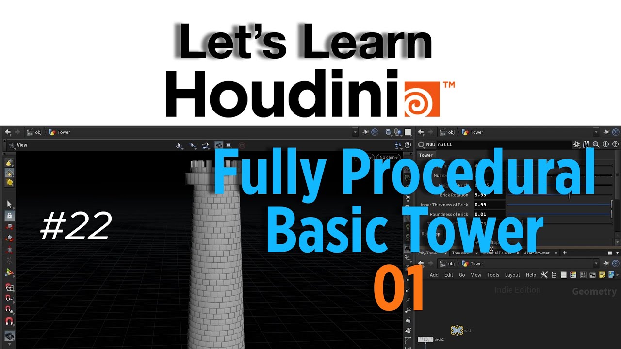 Let's Learn Houdini : Fully Procedural Basic Tower in Houdini - 01