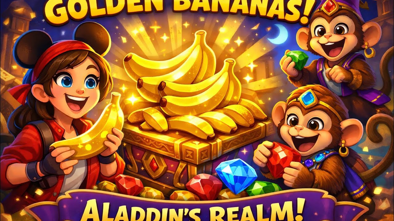 🍌 3 Golden Bananas?! 🐒✨ Gemstone-Loving Monkeys Go Wild in Aladdin’s Realm