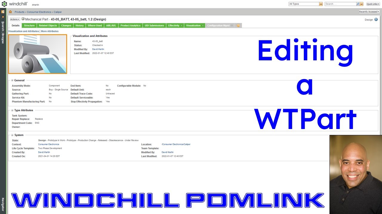 PTC Windchill PDMLink - Редактирование WTPart