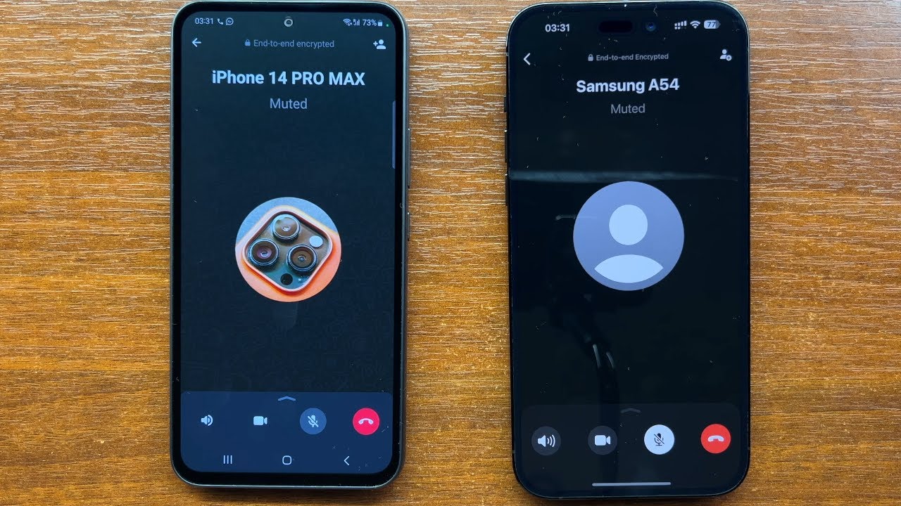 Samsung A54 vs iPhone 14 PM WhatsApp Incoming and Outgoing Voice & Video Calls. iOS 16 vs Android 13
