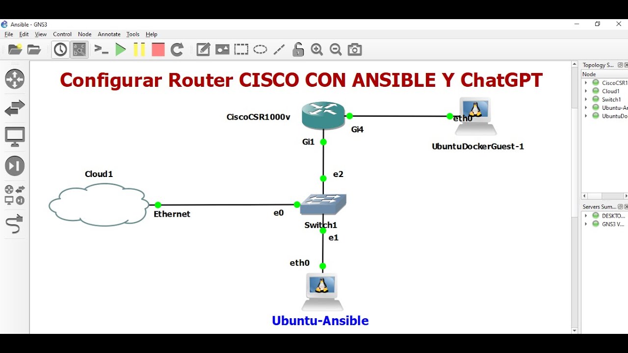 Configurar Router Cisco con Ansible y ChatGPT en GNS3