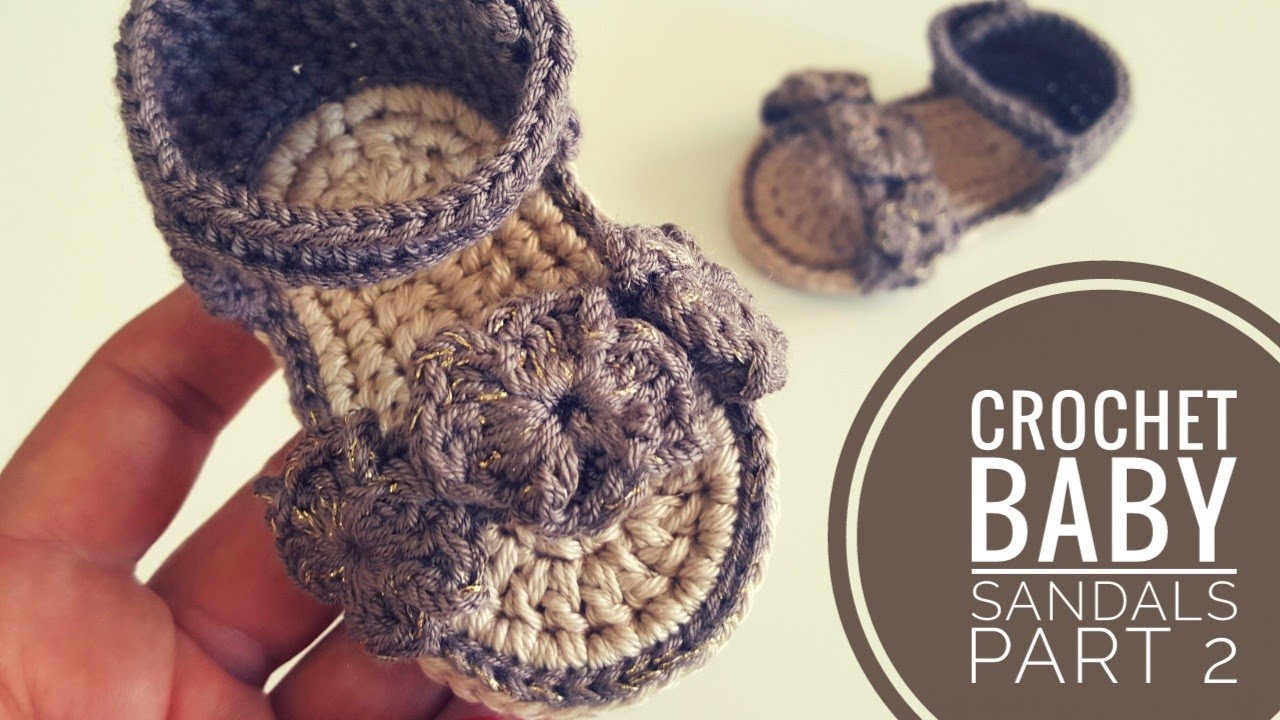 Crochet baby sandals tutorial / 0-3 months