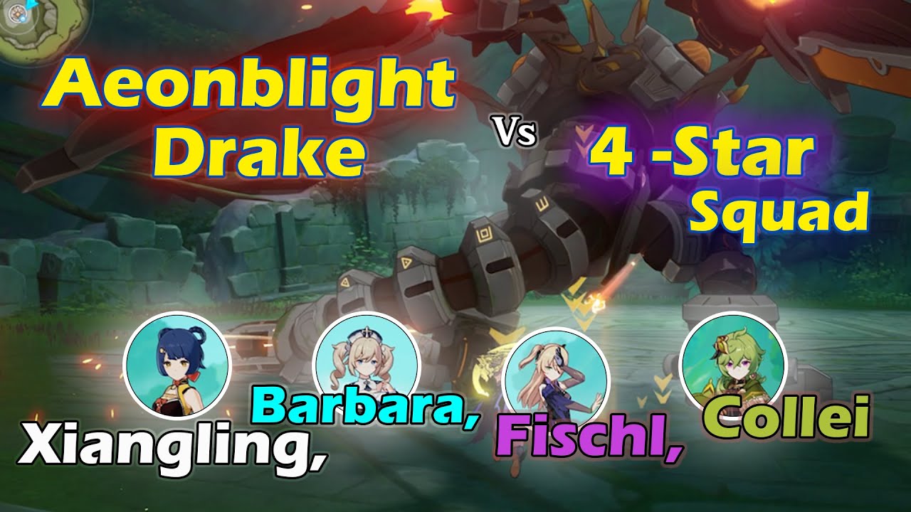 Beat Aeonblight Drake EASY with 4 star Team | Perpetual Caliber | F2P | Collei | Barbara | Fischl