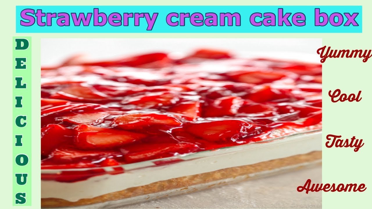 How to make strawberry box cake better|Strawberry cream cake recipe|