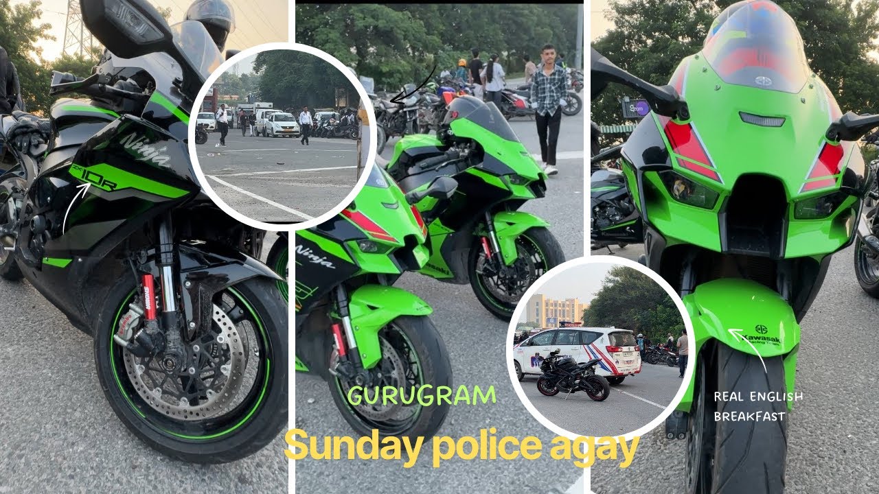  Sunday Gurugram me Police aa gayi Meetup pe 😡🥵 Sare Rider bhag gaye