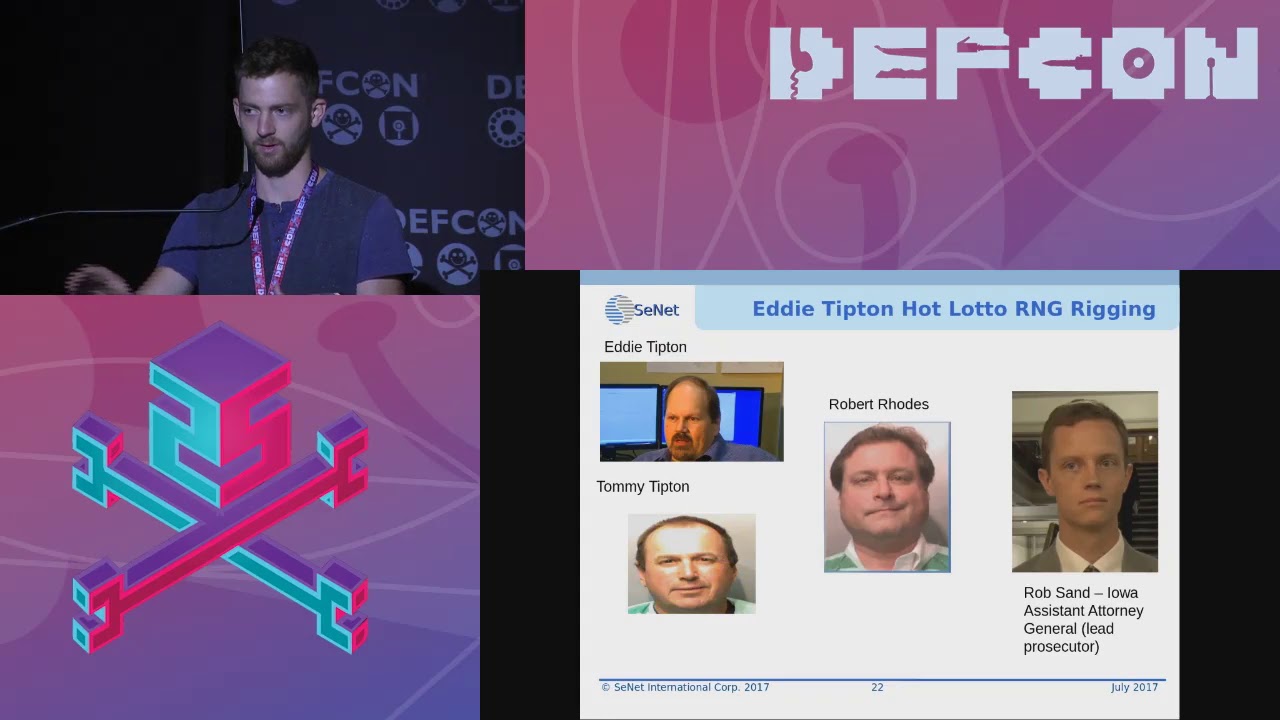 DEF CON 25  - Gus Fritschie, Evan Teitelman - Backdooring the Lottery and Other Security Tales