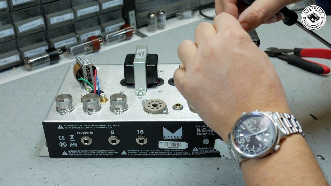 Tubes retainers mounting on Morgan PR12 amplifier (6V6 Tubes).