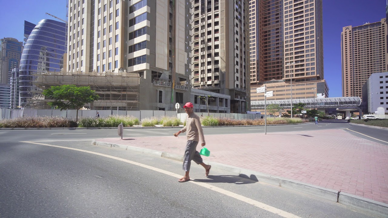 United Arab Emirates, walking in Al Barsha Heights to Dubai Internet City metro station