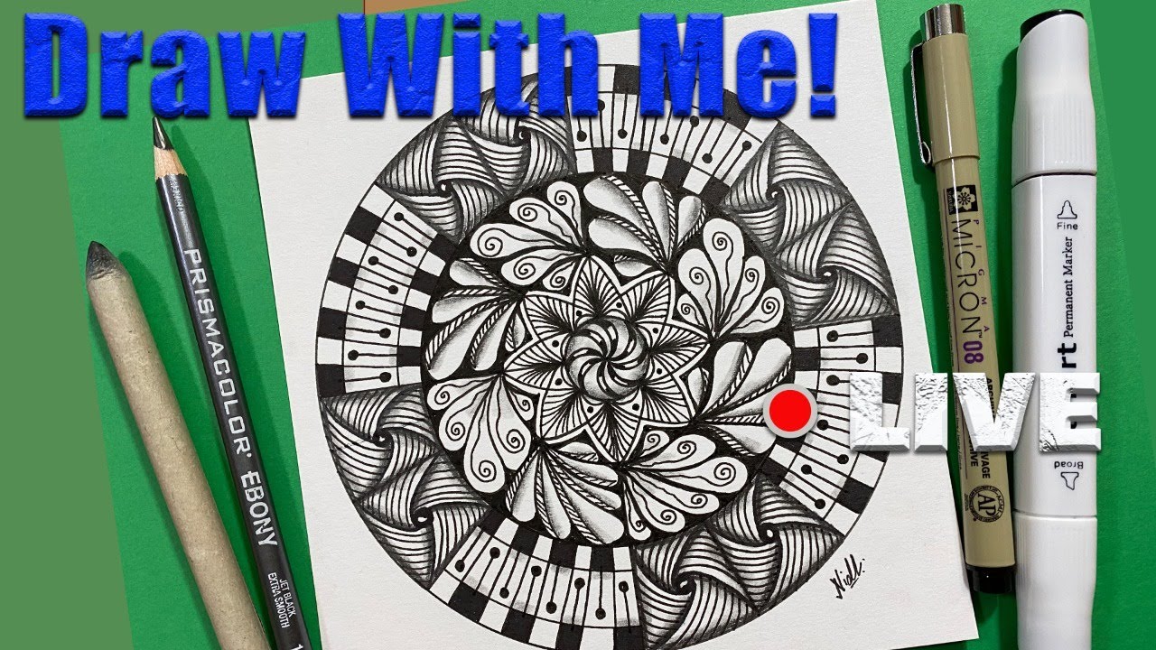 MANDALA Art  - Draw Along  -  MandalaNPA 006 - Very Easy Instructions