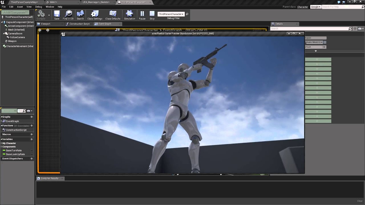Part 2 - Adding of a rifle and fabrik node to fix left hand