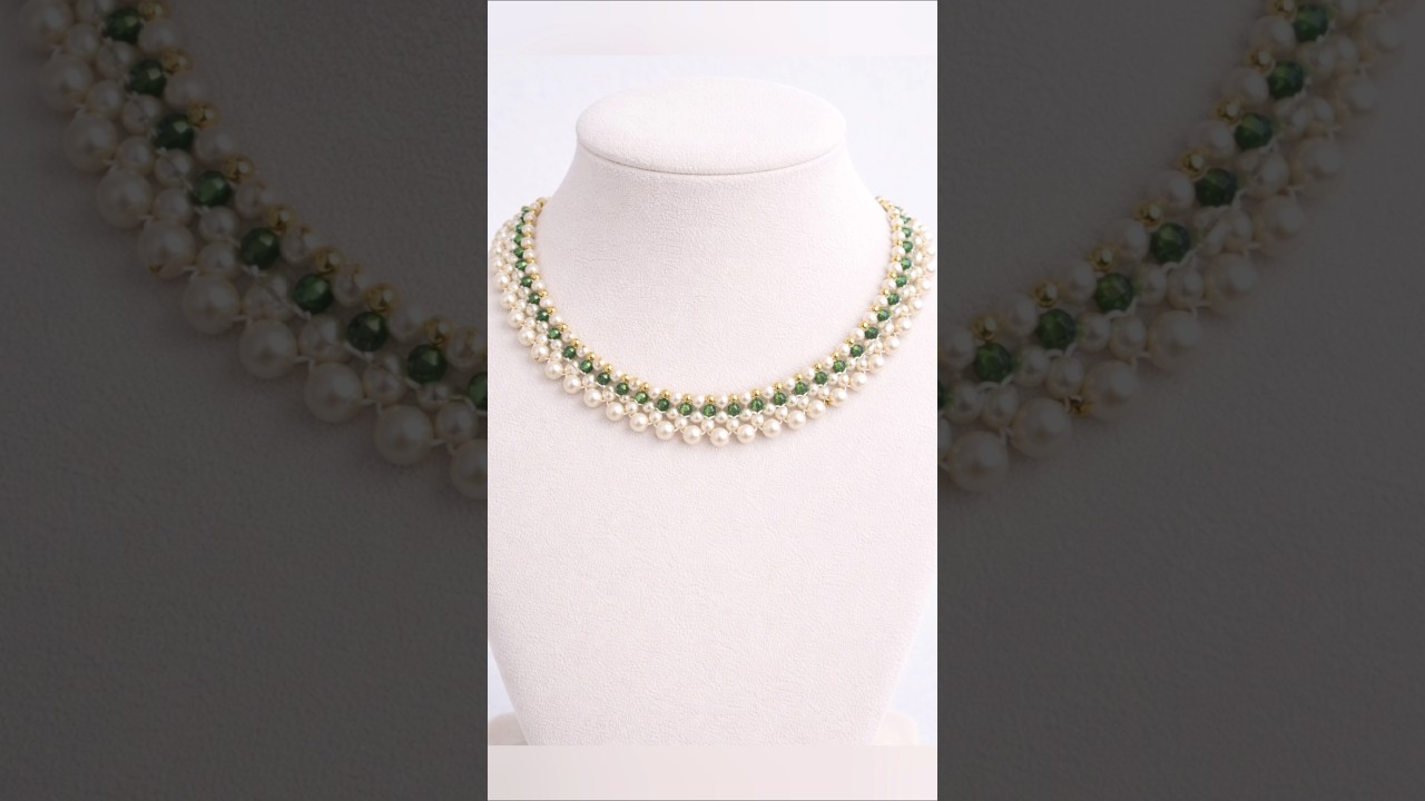Elegant Pearl Necklace | Handmade Jewellery | Pearl Necklace Design 💛 | Jewellery Shorts 
