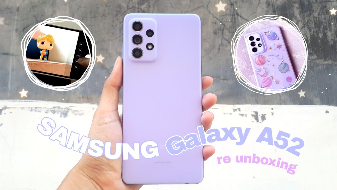 Samsung Galaxy A52 4G/128GB | awesome violet |  re unboxing | i found a cute phone case 💫
