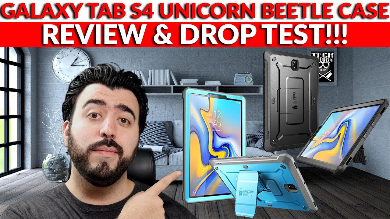 Unicorn Beetle Pro Case For The Samsung Galaxy Tab S4 Case Review & Drop Test - YouTube Tech Guy