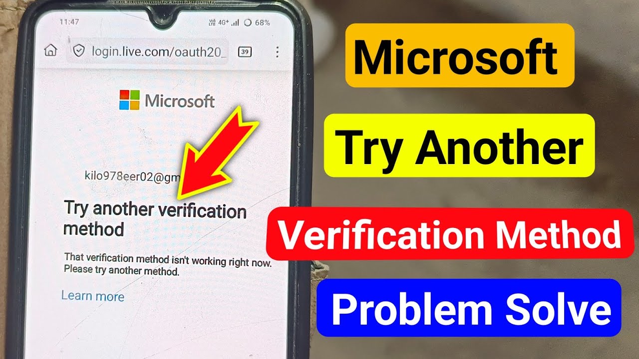 How To Fix Try Another Verification Method In Microsoft Account