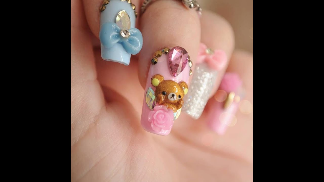 Rilakkuma 3D Nail Art - Polymer Clay