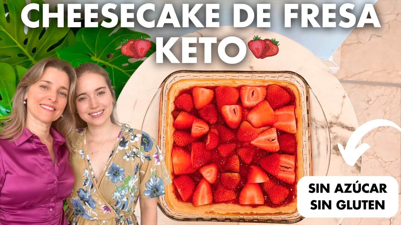 🍓🤤 Cheesecake de Fresa (Tarta de Queso) - ¡SIN AZUCAR Y SIN GLUTEN!🍓