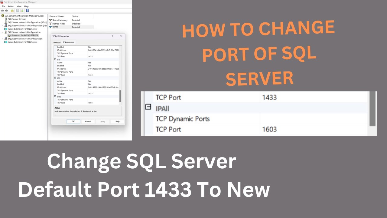 HOW TO CHANGE PORT OF SQL SERVER | Change SQL Server Default Port 1433 To New