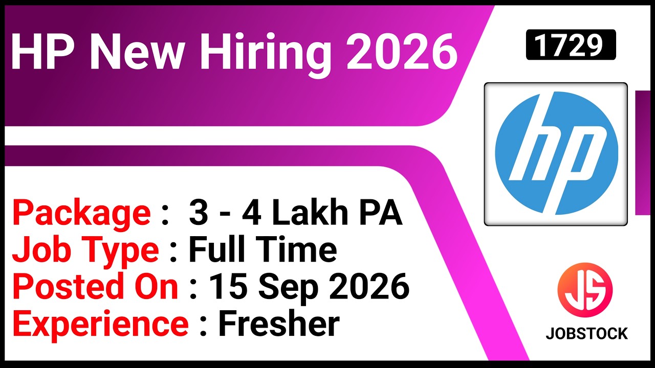 HP New Hiring 2026 | Lease Initiation Agent Jobs | MNC Company Jobs