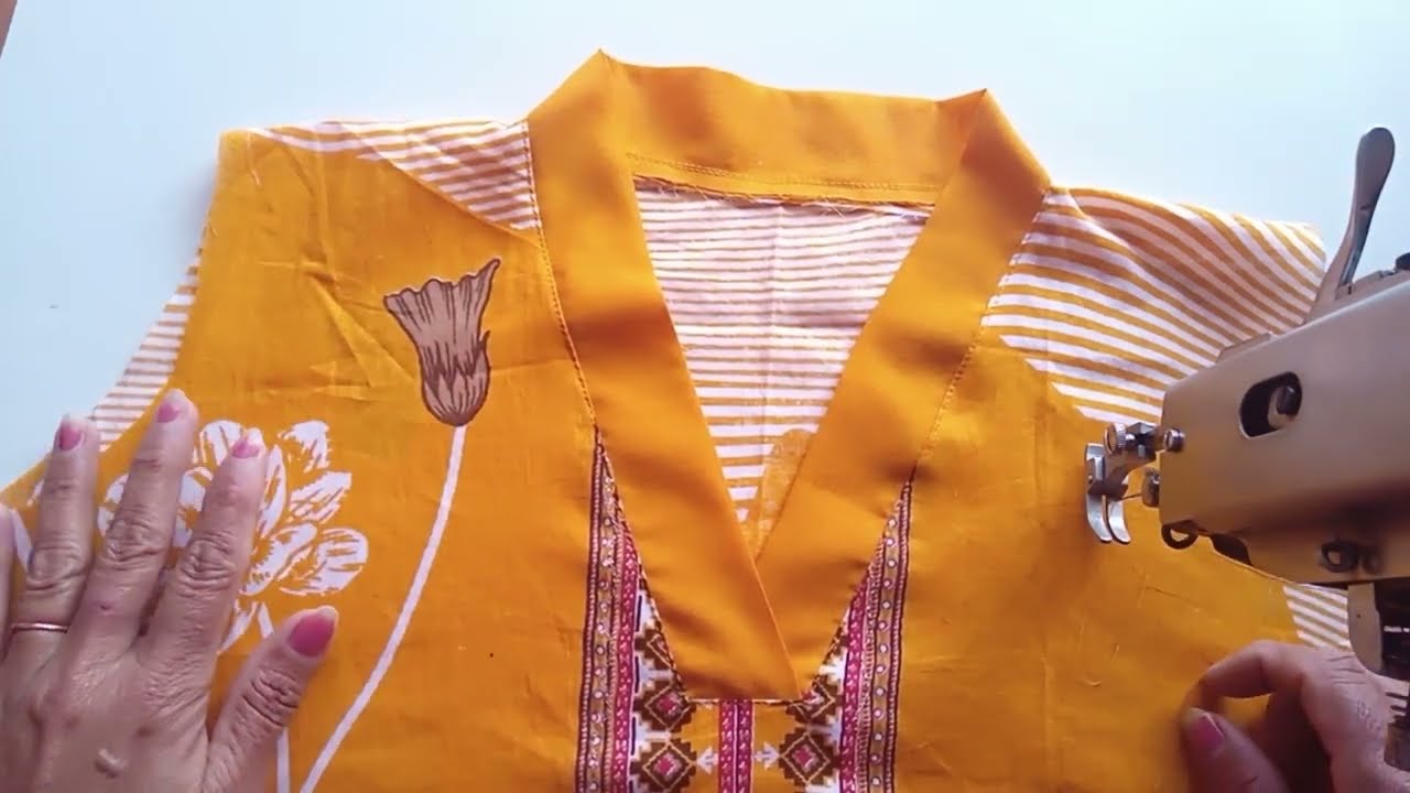      V ਕੌਲਰ ਗਲਾ ਬਣੌਣ ਦਾ ਬਹੁਤ ਸਿੰਪਲ ਢੰਗ |V Neck Overlap Coller |