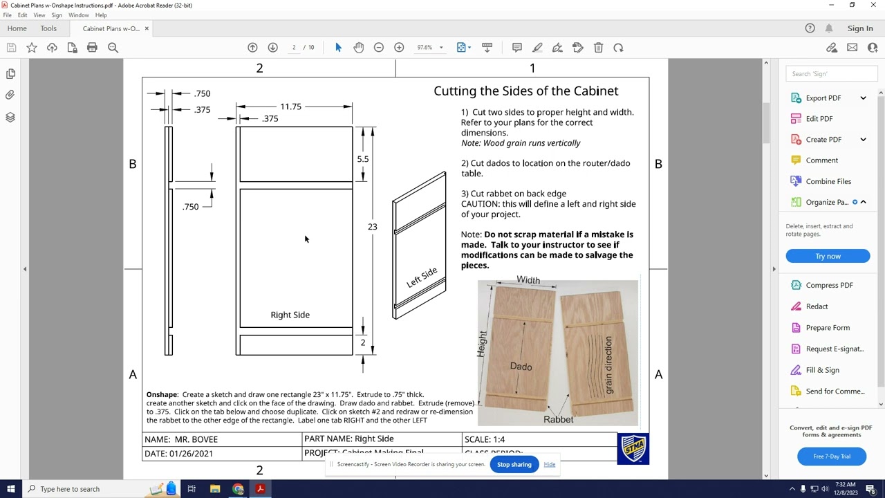 Onshape: (1) Base Cabinet Sides 2023