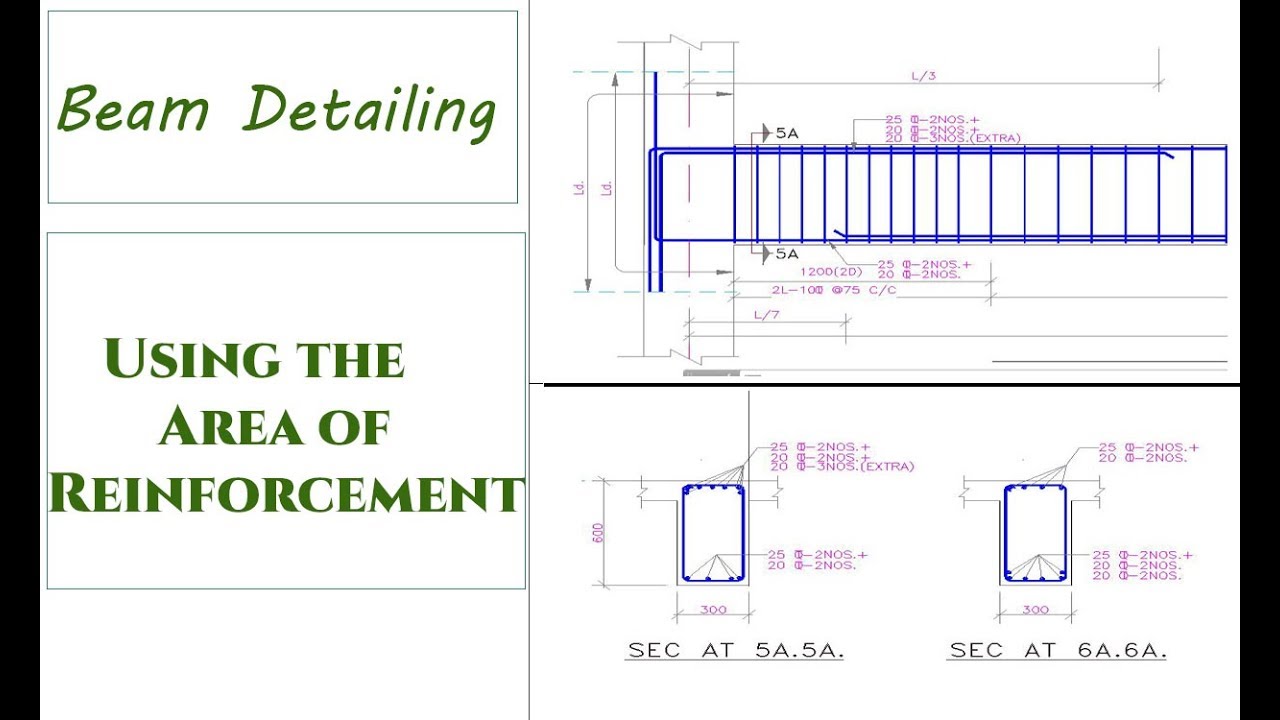 How to Detail Beam Using Area of Reinforcement Values