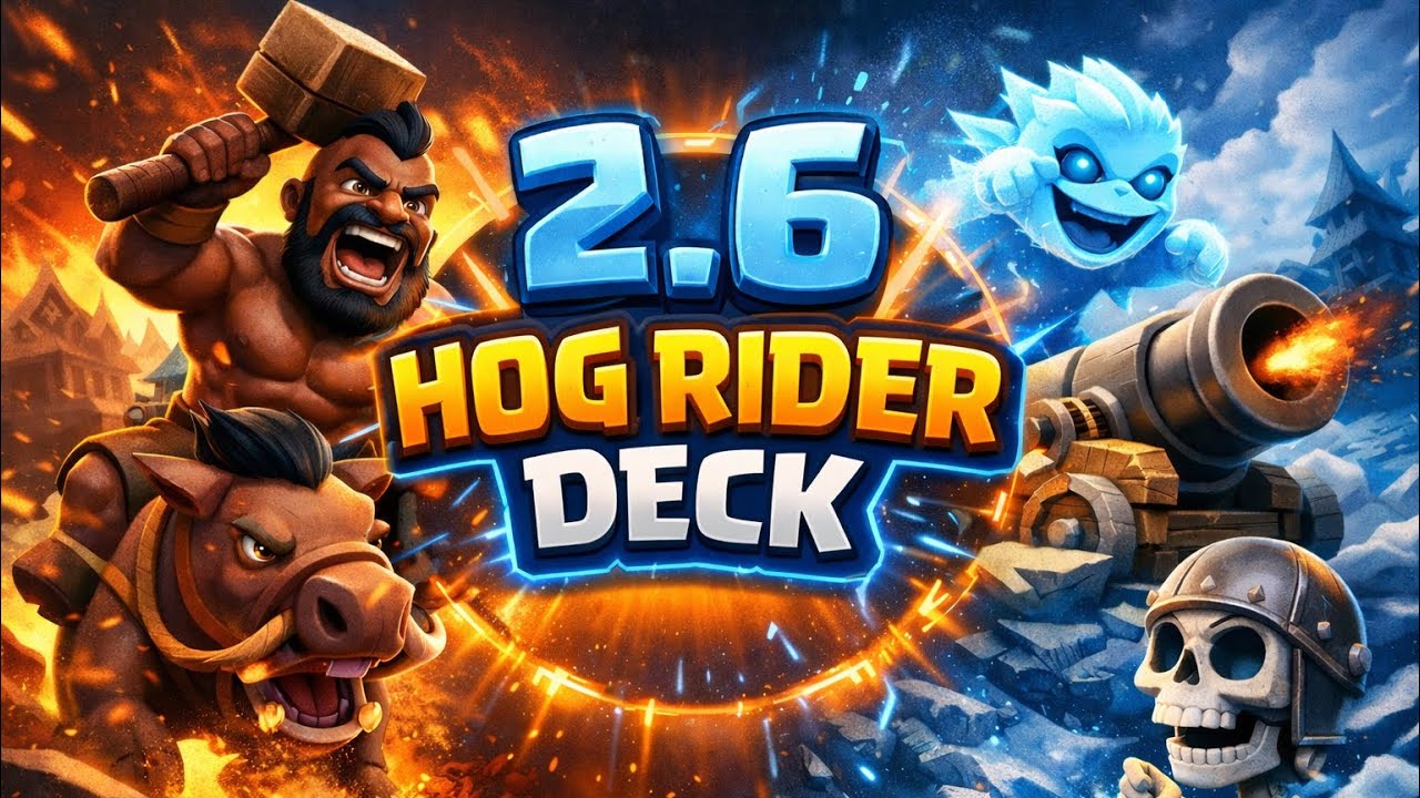 🏆10,000  2.6 Hog Cycle Deck  -  Clash Royale