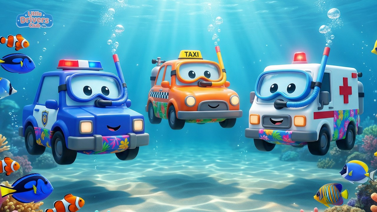 Summer Beach Fun with Cars | Kids Vehicle Song | 3D Nursery Rhymes & Kids Songs