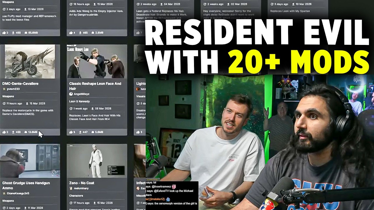 20+ MODS Resident Evil Requiem INSANITY MODE | Esfand Live 03/11/2026