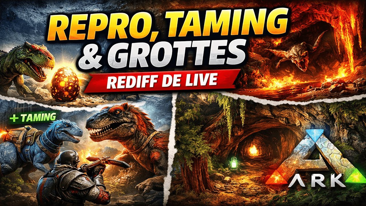 ARK Survival Ascended – Repro, Taming & Grottes 🔥 Rediff Live (Center & The Island)
