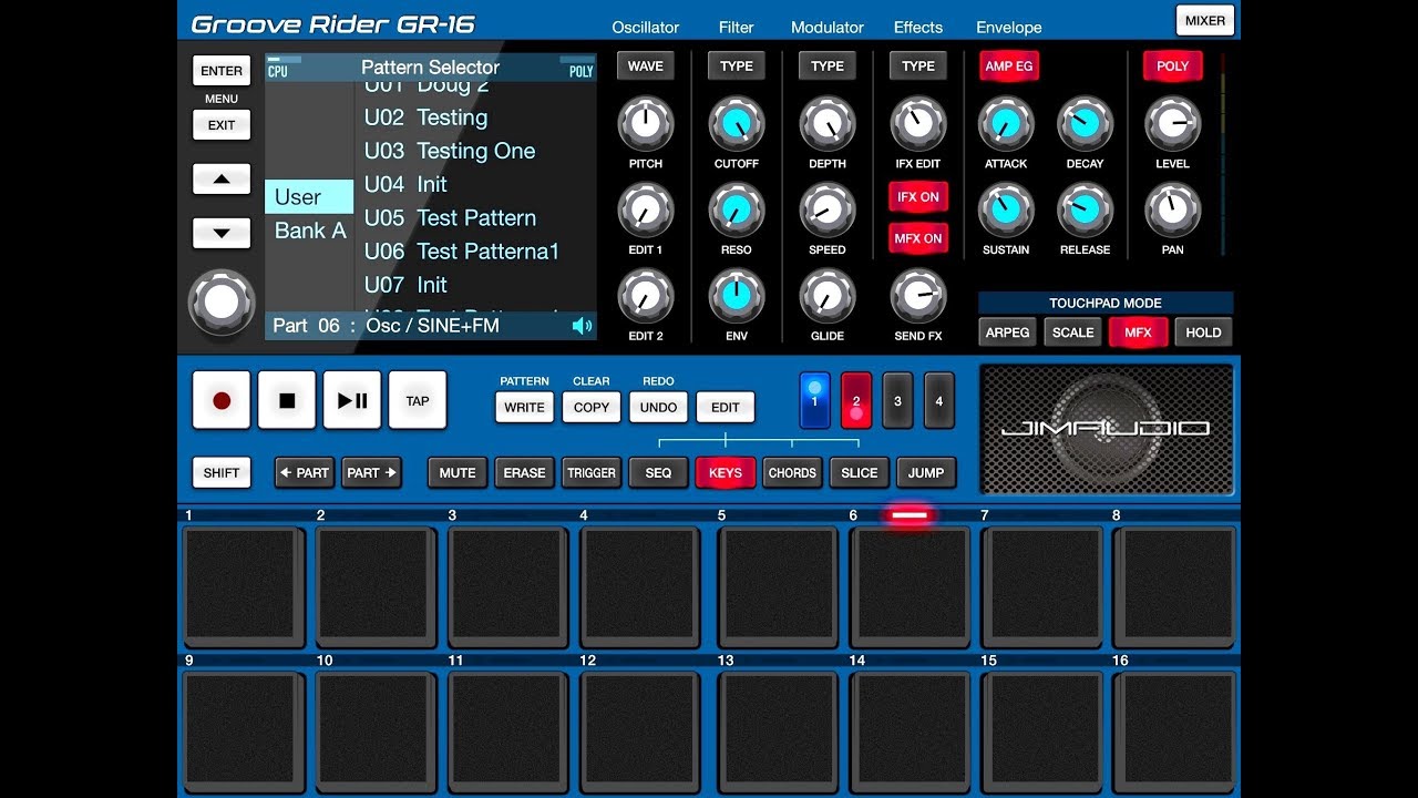 GROOVE RIDER GR-16 — Как создавать, сохранять, переименовывать и копировать новые узоры — Учебное...