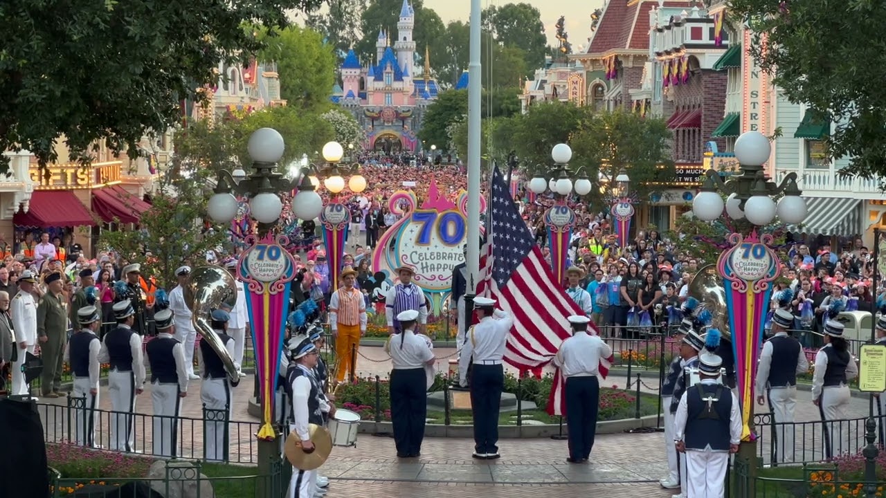 Disneyland flag raising on 70th birthday